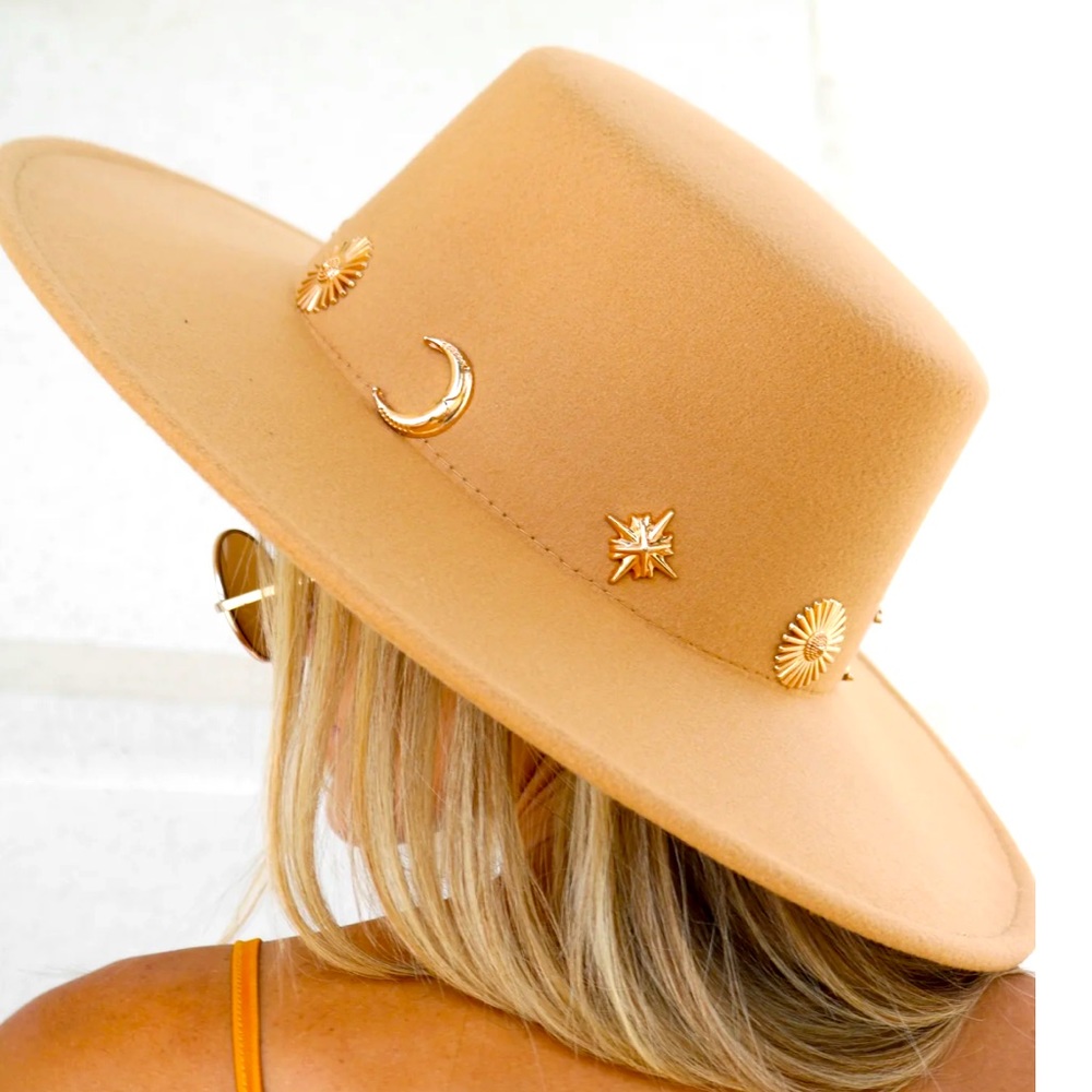 Stargazer Hat - Gems, western style with Stars, Moon and Sun